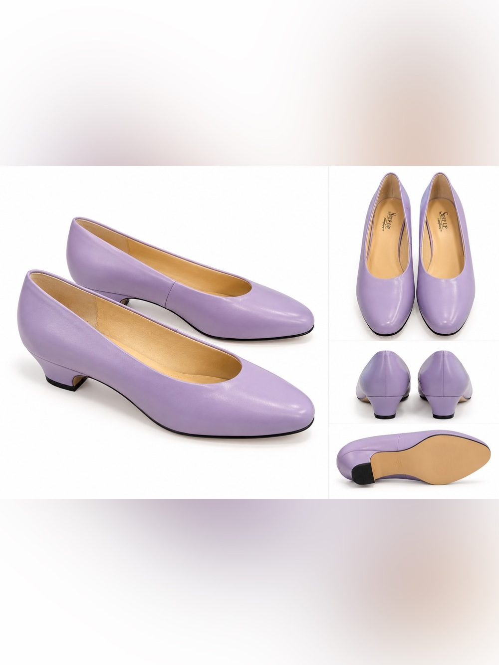 Women's Lavender Leather Ballet Flats by